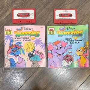 Vintage Disney Wuzzles Read Along Books & Cassette Tapes